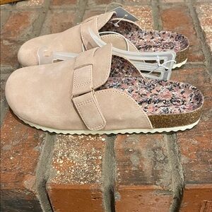 Cat & Jack Light Pink Kids Mules with Floral Insole